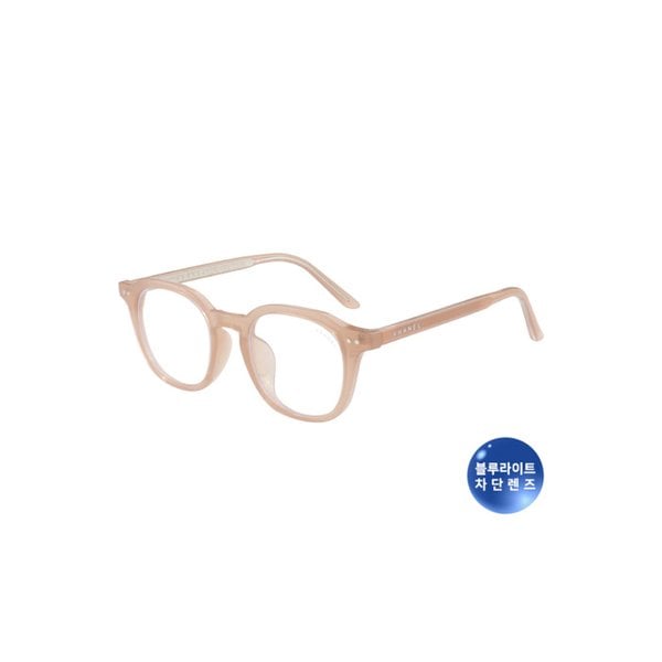블루라이트차단 사각 뿔테 안경 투명피치 VN8001CO 615