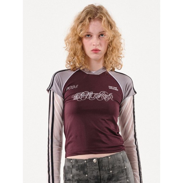 Lettering Uniform T-shirt (Burgundy)