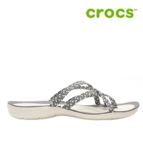 [세일] 크록스 슬리퍼 /47- 205728-0CT / Womens Swiftwater Braided Webbing Flip Smoke Oyster