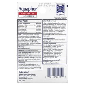 미국직구 Aquaphor 아쿠아퍼 립 프로텍트+선스크린 SPF30 립밤 10ml 2입