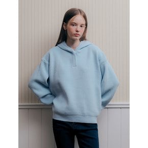 Hachi Overfit Snap Hoodie Knit_Sky Blue