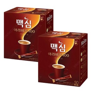 동서 맥심 아라비카 100 커피믹스 50T X 2개(100T) 스틱커피 일회용