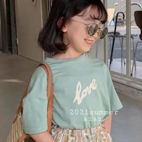 여아 아동 주니어 티셔츠 봄 여름 반팔 러브티