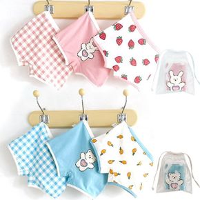 아동 곰토끼 사각팬티 3P+파우치세트_P324446746
