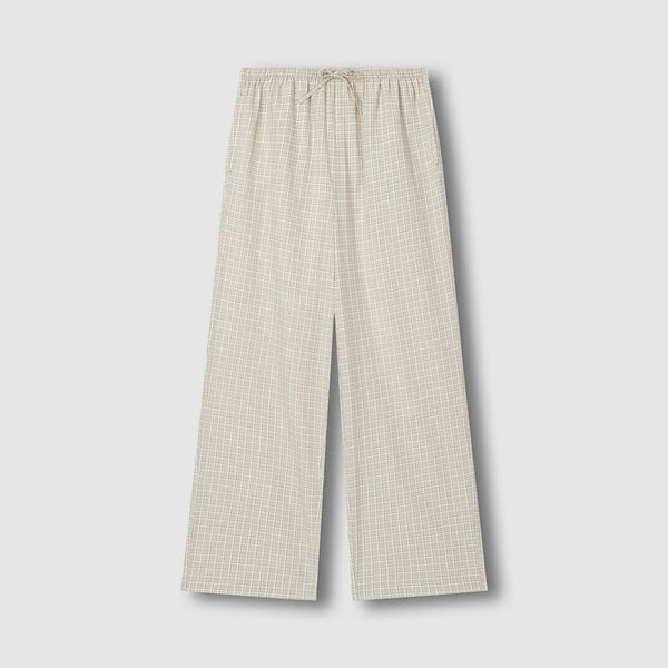 여 코튼 체크 10부 라운지 팬츠 J206202085013