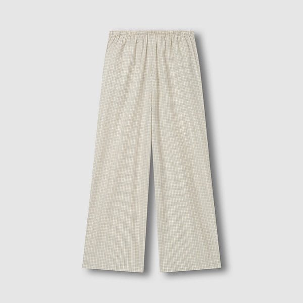 여 코튼 체크 10부 라운지 팬츠 J206202085013