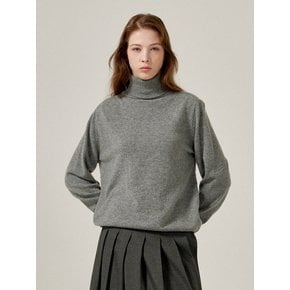 Cashmere turtle neck knit (Grey)