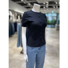 [파주점] [캘빈클라인진]여성 버튼다운 립 스트레치 반팔 티셔츠 47G268G-UB1