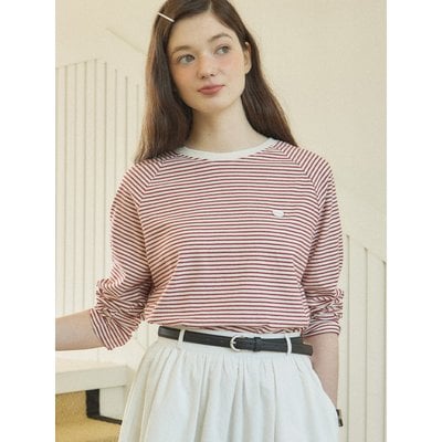 아워호프 Stripe Raglan T-shirt - Red