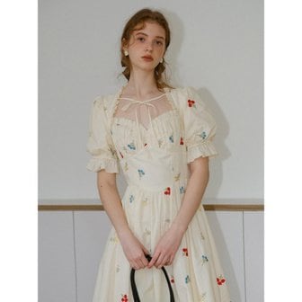 쎄무아듀 Cest_Colorful flower puff dress