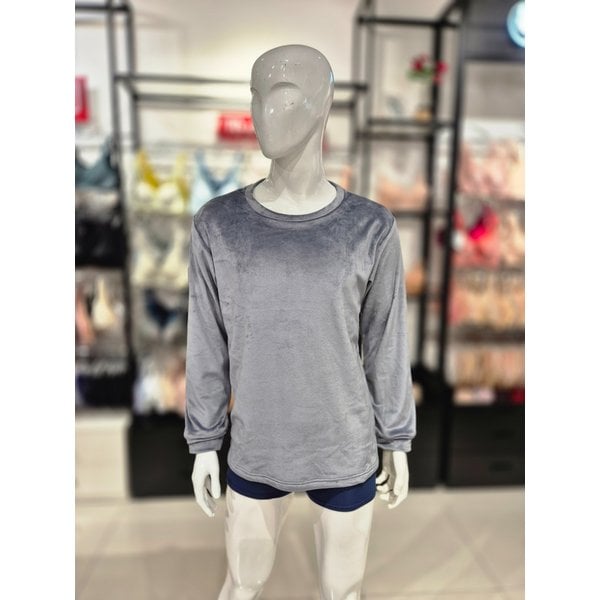 [시흥점] S 비너스) 벨로아 솔리드 홈웨어 상의 VEV3875M-GY