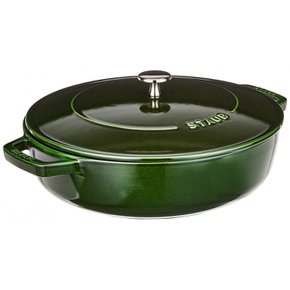 staub [ 28 cm ] IH Braiser 40511-478 스토우브 블레이저 소테판 바질 그린 큰 양손 주물