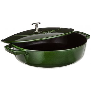 staub [ 28 cm ] IH Braiser 40511-478 스토우브 블레이저 소테판 바질 그린 큰 양손 주물