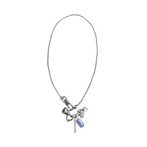 love charm necklace-silver