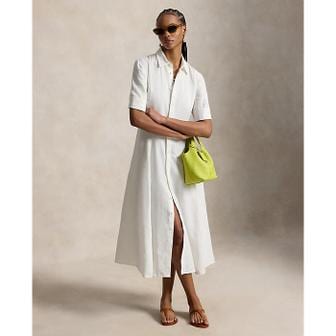 폴로 랄프 로렌 여성 리넨 패널 셔츠드레스(WMPODRSNFA21071100)