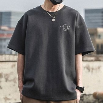 남성 여름 오버핏 반팔 티셔츠 이미지