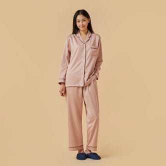 JAJU *정상가 49,900원*여 새틴 컬러 파자마 세트_PINK