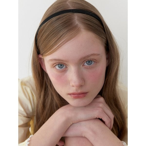 essential ribbon line head band - black