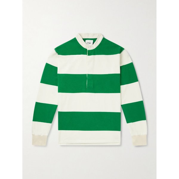 드레익스 그랜드드 칼라 스트라이프 코튼 저지 하프 플라켓 셔츠 46376663162925773