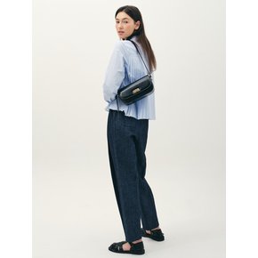 cropped tuck round pants_indigo