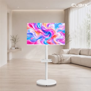 무빙큐빅스 화이트에디션 24인치 QLED FHD 삼탠바이미 퍼스트 셋트 이동식 스마트TV 삼텐바이미
