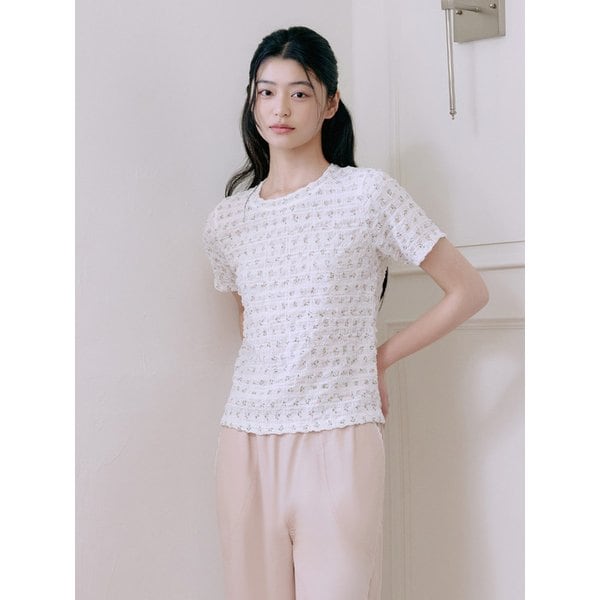 화이트 플라워 요루 티셔츠_T264MTS239W