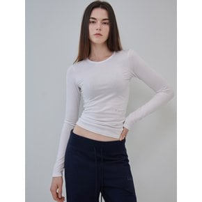 Slim lazy long sleeve t-shirt (White)