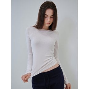 Slim lazy long sleeve t-shirt (White)