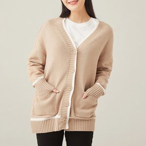 [최초가 39,900원]  브이넥 배색 가디건_SPCKA11G03-T