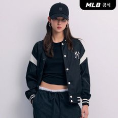 [코리아공식]나일론 베이직 어깨배색 바시티자켓 NY (Black)