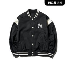 [코리아공식]나일론 베이직 어깨배색 바시티자켓 NY (Black)