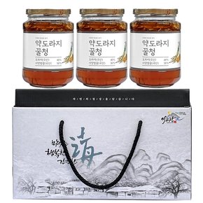 꿀청 3종 선물세트 약도라지꿀청 500g X 3개, 1세트(+선물세트)