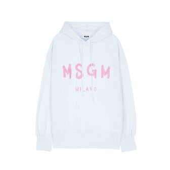 MSGM 여성 MSGM 밀라노 로고 후드 스웨트셔츠(3441MDM515 237000 01A) 화이트