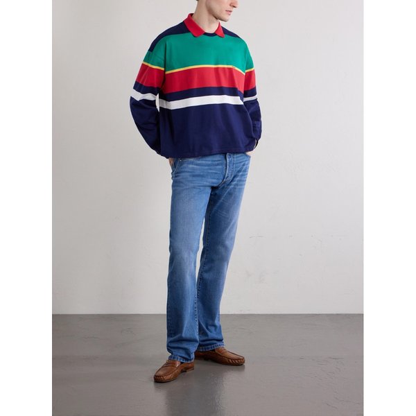 로고 자수 스트라이프 코튼 저지 맨투맨 46376663163057567