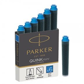 파카 만년필 전용 블루 큉크 미니 카트리지 워셔블 잉크