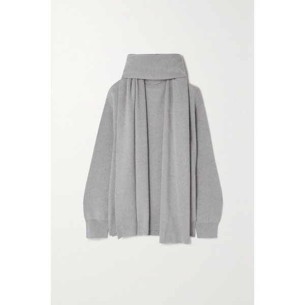 더프랭키샵 리브 니트 터틀넥 스웨터 및 스카프 세트 11452292645121011