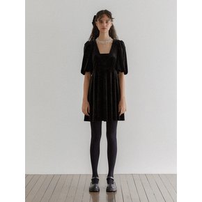 Velvet Wide-sleeve Square neck Mini Dress