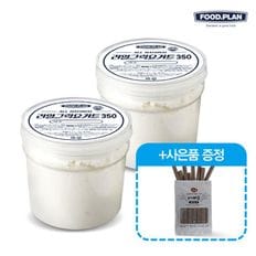 [푸드앤플랜] 리얼 그릭요거트(플레인) 350g 2개+빼로스틱 추가..[31537939]