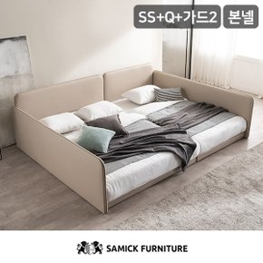 SAMICK 루시 슬림형 저상형 패밀리 침대 SS+Q(파워 본넬 매트리스)+가드2