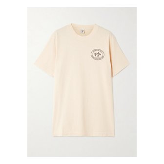 스포티앤리치 라이딩 클럽 프린트 코튼 저지 티셔츠 크림 1647597360132133