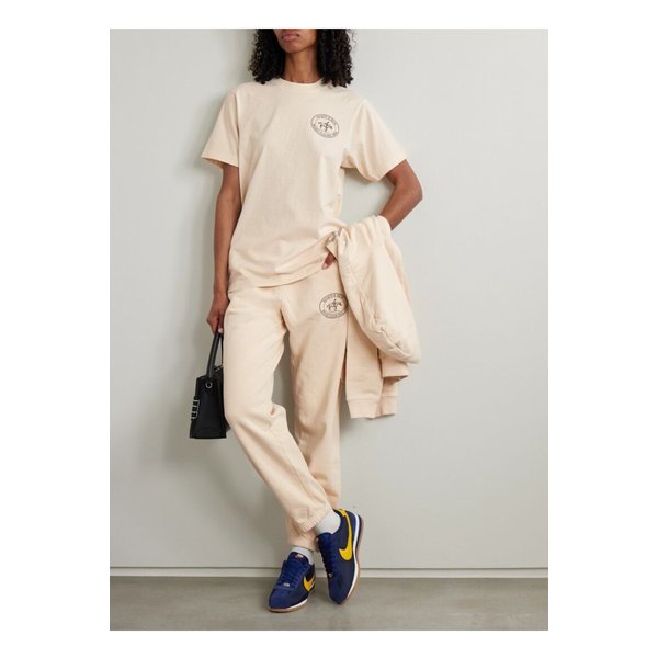 라이딩 클럽 프린트 코튼 저지 티셔츠 크림 1647597360132133