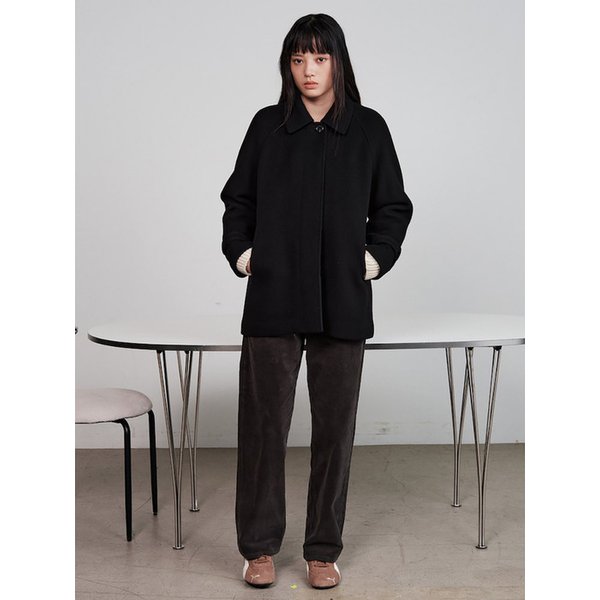 Back Belt Detail Midi Coat  Black (KE5X30M145)