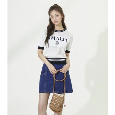 플라스틱아일랜드 [C]메쉬조직 레터링 니트 (PR2KH562)