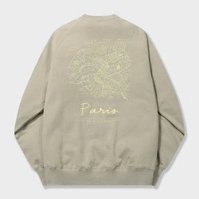 카키 MAP 아트웍 맨투맨 티셔츠 BN4FTS707KH