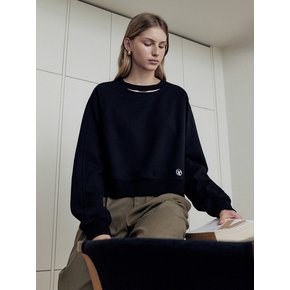 Slit neckline sweat shirt