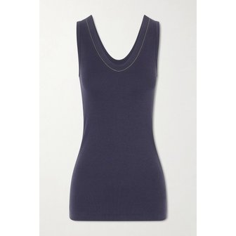 부르넬로쿠치넬리 브루넬로쿠치넬리 비즈 장식 리브 코튼 블렌드 저지 탱크 탑 46376663163006436