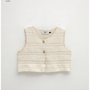 (VT-0262)LEV CROCHET CROP KNIT VEST