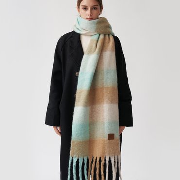 리끌로우 SNOW CHECK MUFFLER MINT