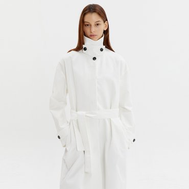 HAVELESS COTTON-CANVAS TRENCH COAT WHITE