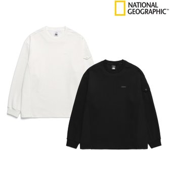 내셔널지오그래픽 [시흥점] N241USW230 남여공용  우븐 배색 포인트 디자인물 맨투맨 (세미오버핏)
